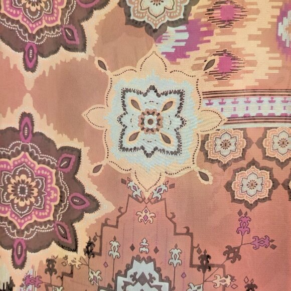 Shyanne Peasant Boho Top Rust Semi-Sheer Chiffon Size M - Picture 5 of 11